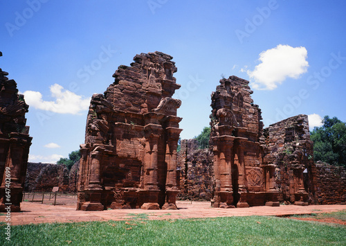 San Ignacio Miní, Jesuit Mission of the Guarani, UNESCO World Heritage Site. Main temple entrance.