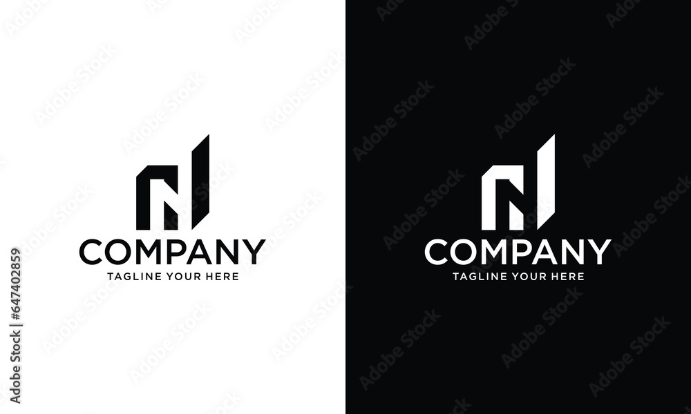 Fototapeta premium Letter N for Real Estate Remodeling Logo. Construction Architecture Building Logo Design Template.