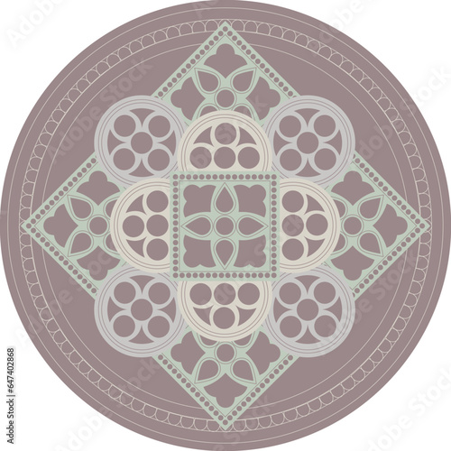 Rosette Mandala farbig