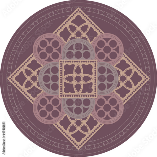 Rosette Mandala farbig