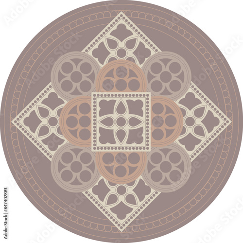 Rosette Mandala farbig
