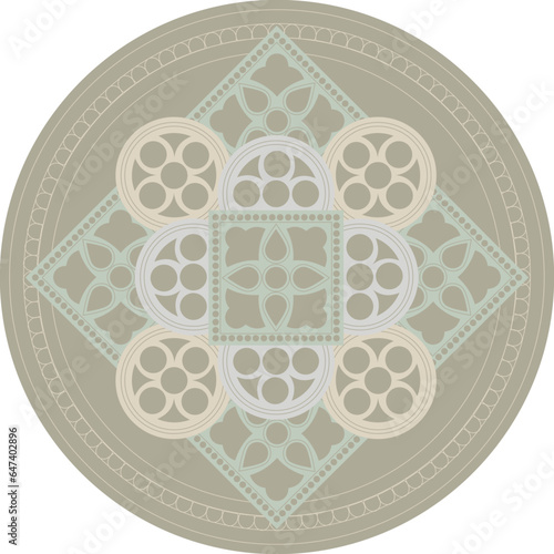 Rosette Mandala farbig