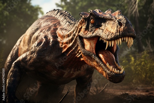 An image showing a carnotaurus dinosaur. Generative AI © Matej