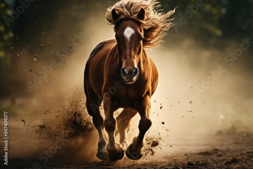 Capturing Freedom: Horse Running in Open Field - AI Generated © AnimalAI