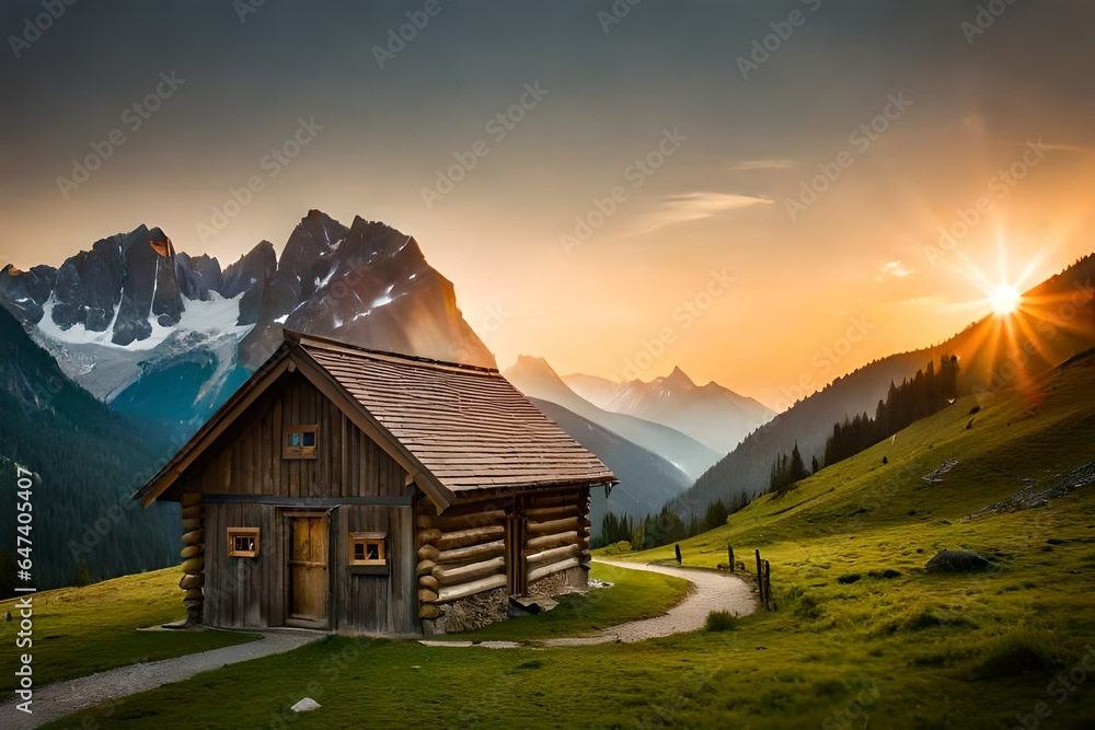 mountain hut in the mountains