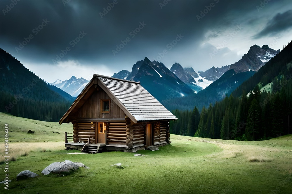 mountain hut in the mountains