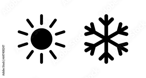 Sun and snowflake icons