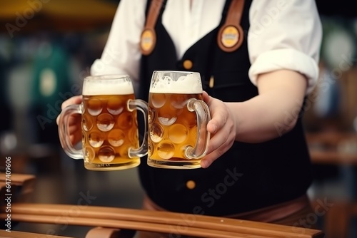 Oktoberfest Beer Festival Concept. Oktoberfest Beer Festival Background. Oktoberfest Beer Festival Theme. Generative Ai.