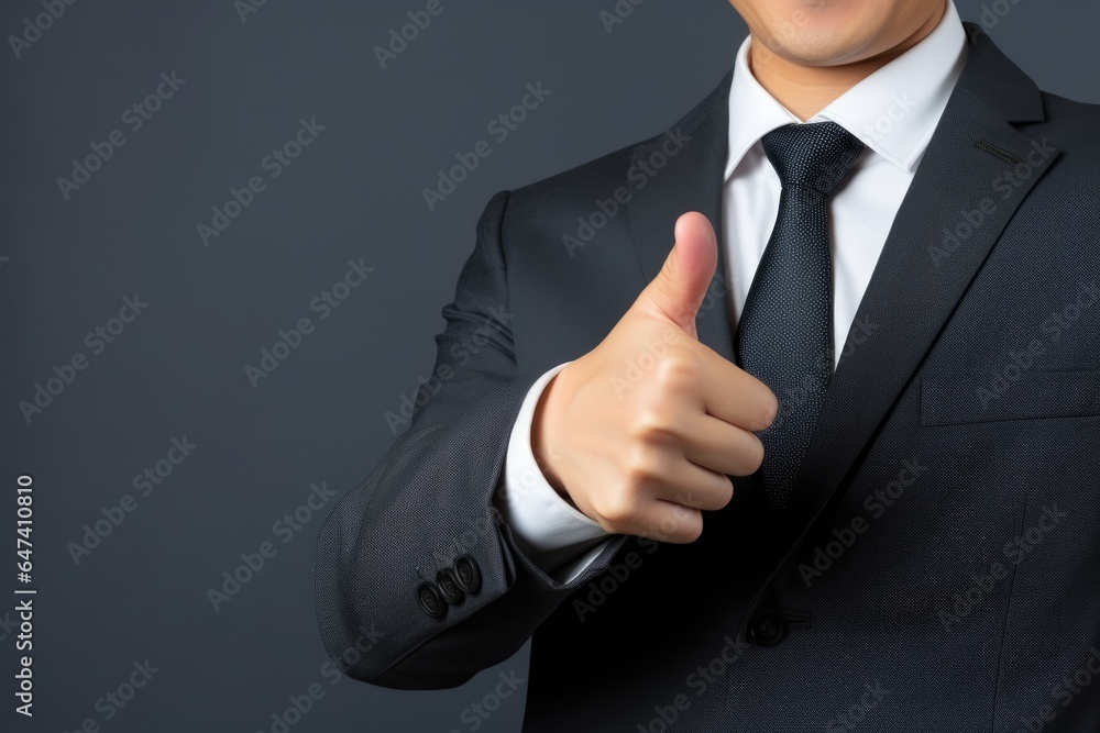 Asian businessman thumb up Asian businessman thumb up