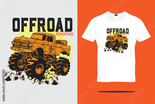 offroad adventure graphic illustration car design for t-shirt or logo