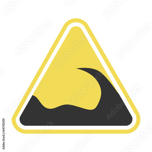 Tsunami warning sign icon