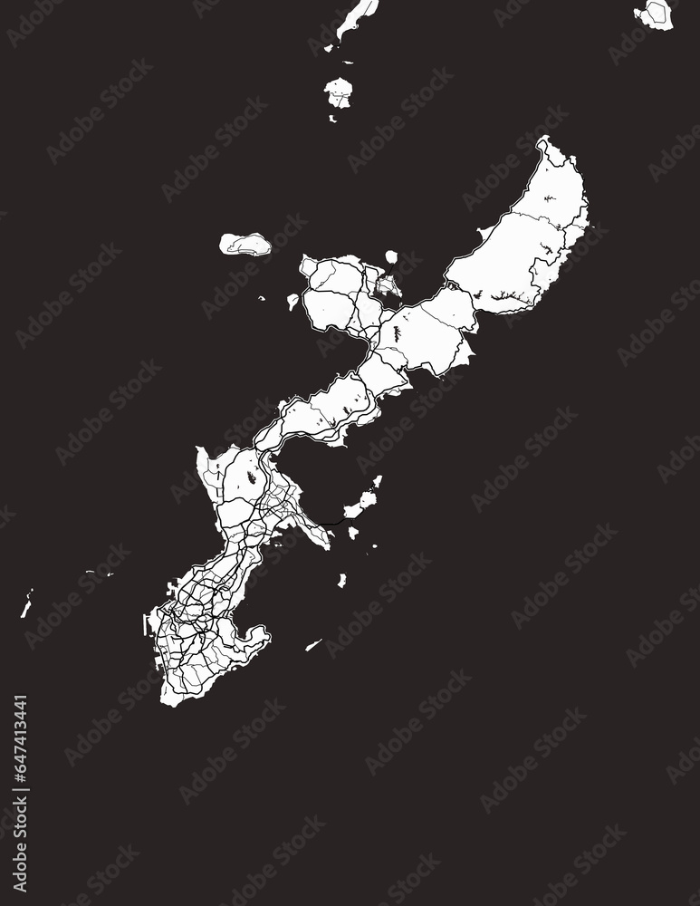 Okinawa Japan Island Map