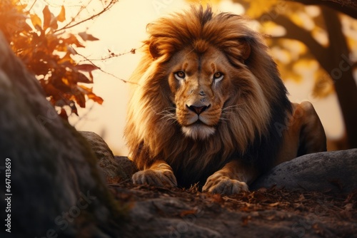 Regal Majesty: Close-Up Lion Portrait - AI Generated © AnimalAI
