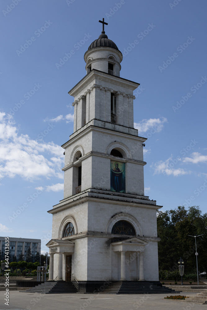 Moldova. Chisinau. The Nativity of Christ Metropolitan Cathedral. Four-level Bell Tower