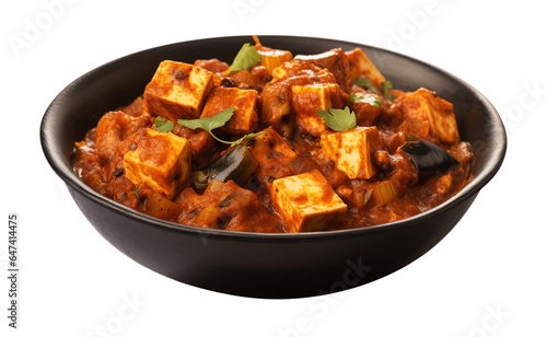 Indian food Kadai Paneer on transparent background. Generative AI.