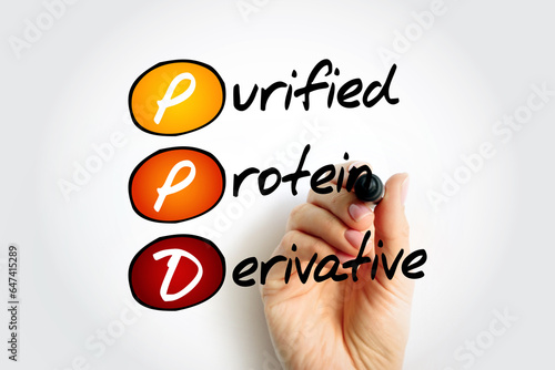 PPD - Purified Protein Derivative acronym, concept background photo