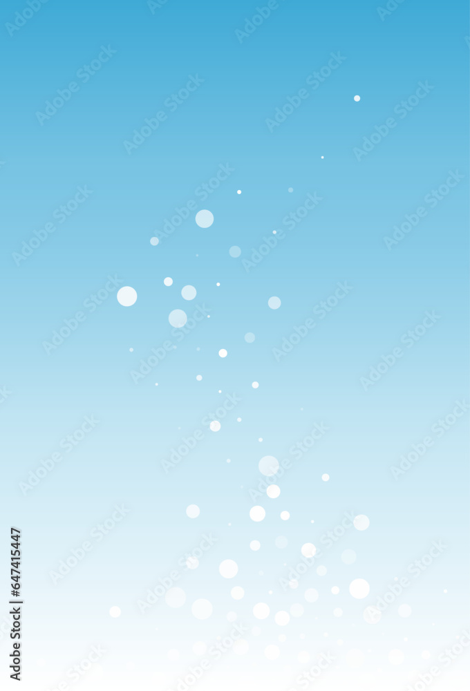 White Snow Vector Blue Background. Light Gray
