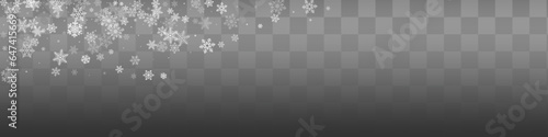 Silver Snowfall Vector Gray Panoramic Background.