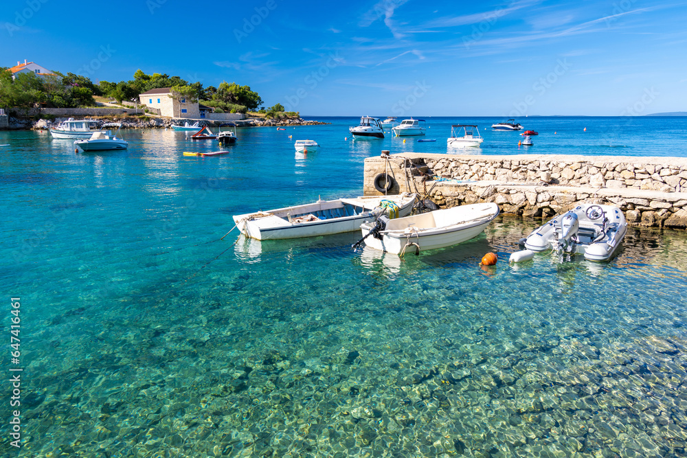 small harbor in Novalja on Pag island in Croatia