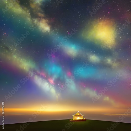 Twinkle Star, Colorful Rainbow, and Fantasy Sky in Miracle Place Background Image for Decoration No.21