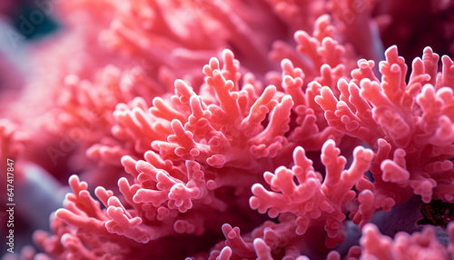 pink coral reef macro underwater background made with generative AI