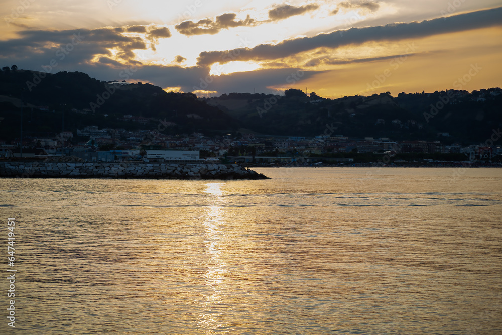 sunset on the lake