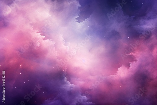 High-resolution background featuring a captivating pink and purple nebula. Generative AI