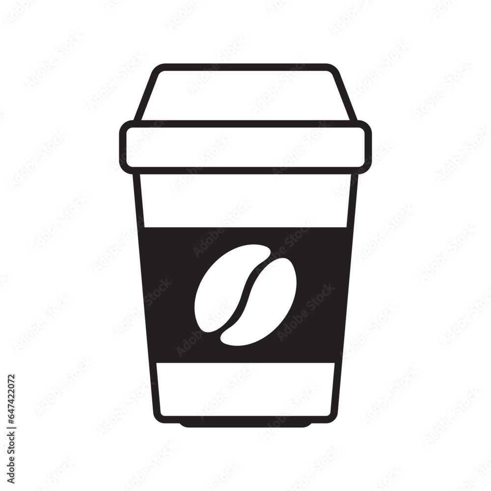 Hot coffee cup vector icon. Paper coffee cup icon isolated on white background. Hot coffee cup vector icon. Paper coffee cup icon isolated on white background.