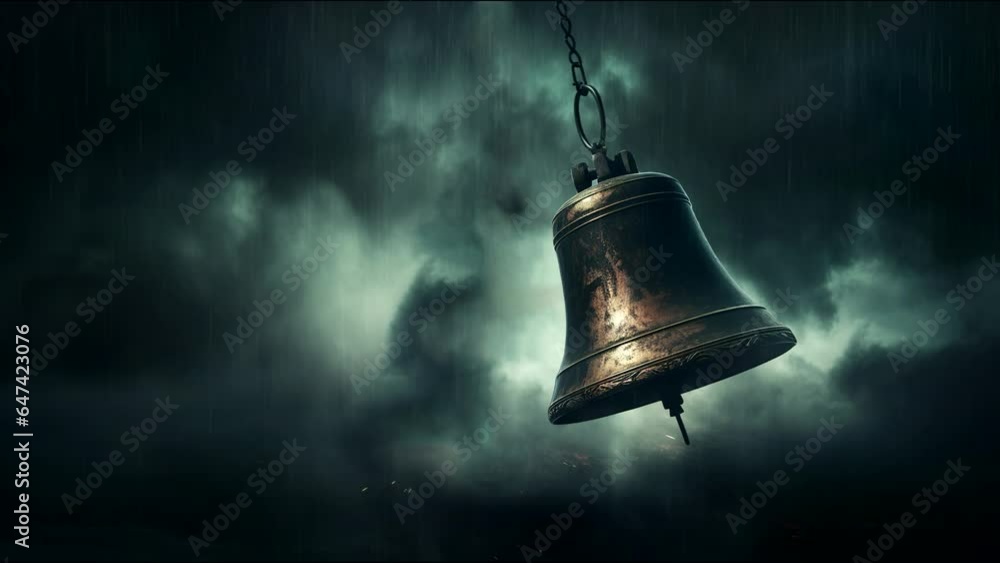 Bell Ringing Animation Action Giant bell ringing in the dark skies looping animation Stock Video ...