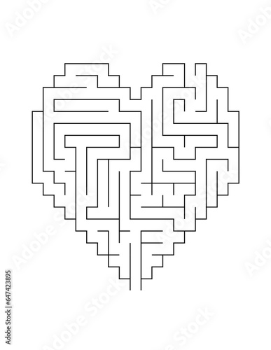 Maze shaped like a heart photo