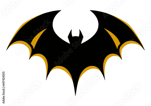 Stylized Black and Yellow Bat Silhouette ¥