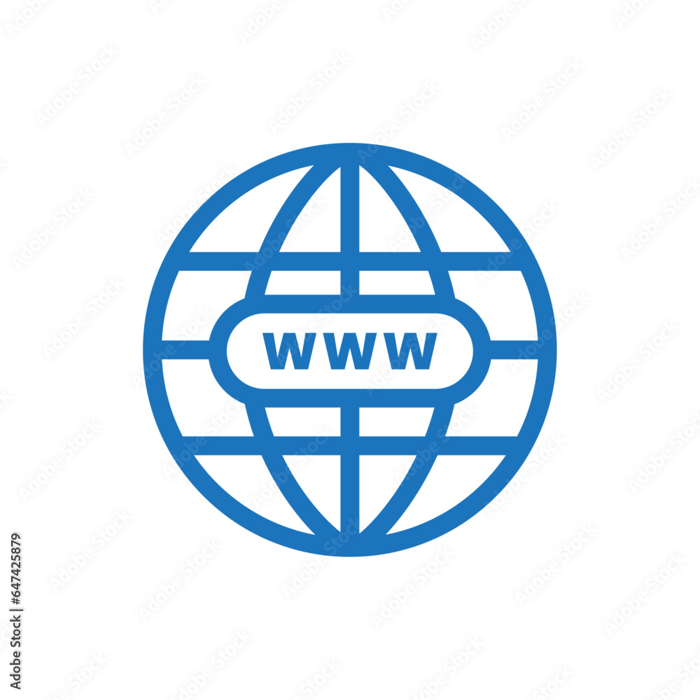 Internet http address icon isolated. Globe sign. Network www symbol. internet illustration.