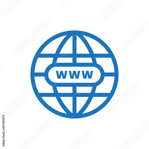 Internet http address icon isolated. Globe sign. Network www symbol. internet illustration.