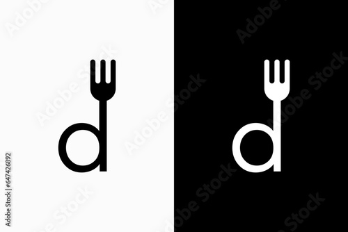 Letter D fork Vector Logo Premium 