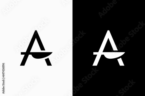 letter A with knife logo 