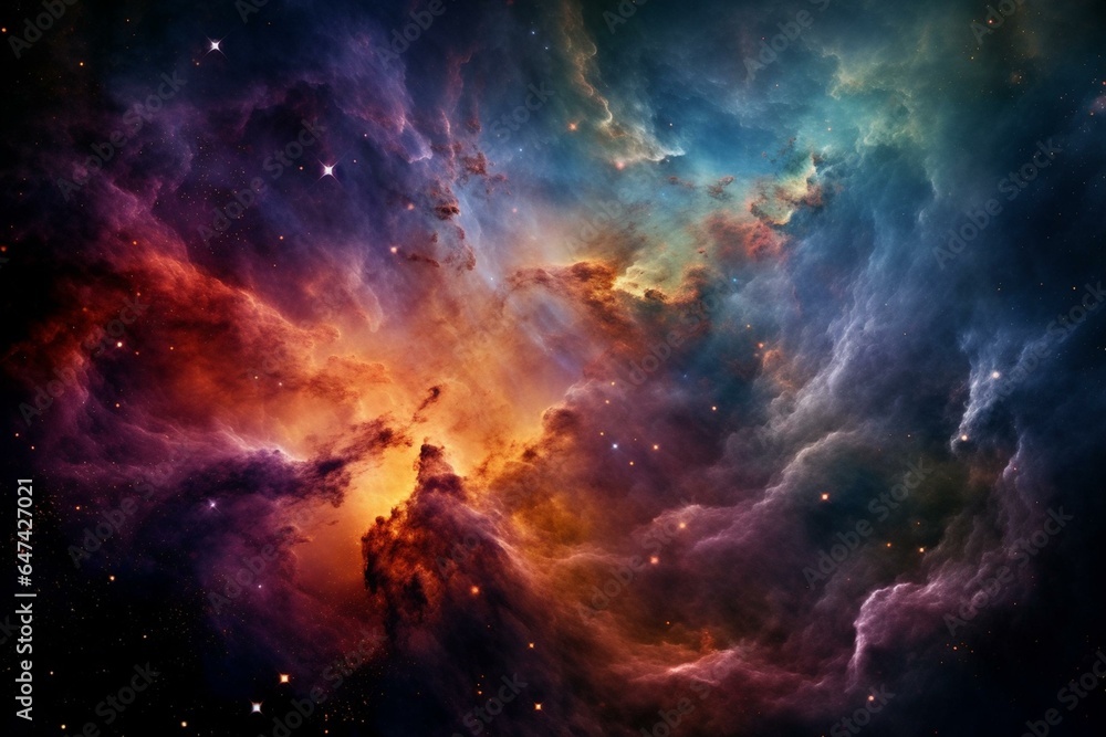 Vivid celestial formation amidst the cosmos captured by NASA. Generative AI - obrazy, fototapety, plakaty 