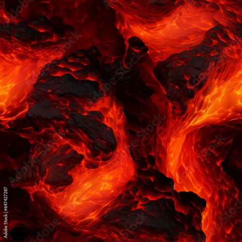 Lava Creative Abstract Photorealistic Texture. Screen Wallpaper. Digiral Art. Abstract Bright Surface Square Background. Ai Generated Vibrant Texture Pattern.