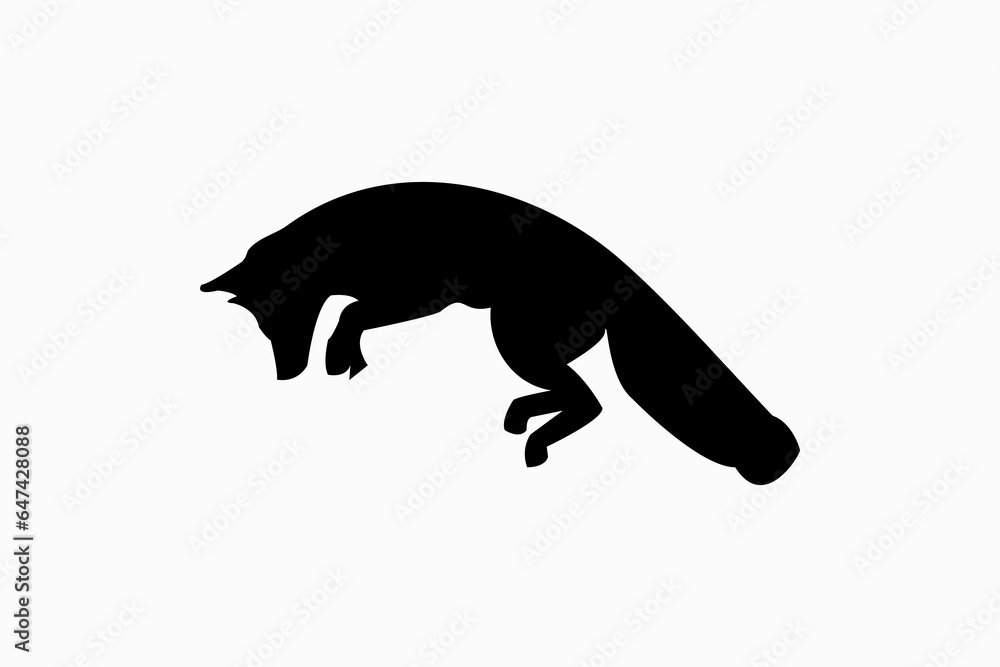 Side view wolf animal face design vector silhouette