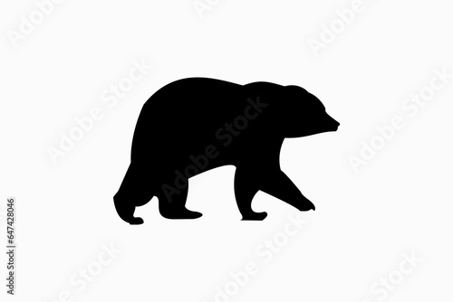 Side view bear animal face design vector silhouette