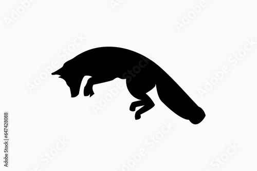 Side view wolf animal face design vector silhouette