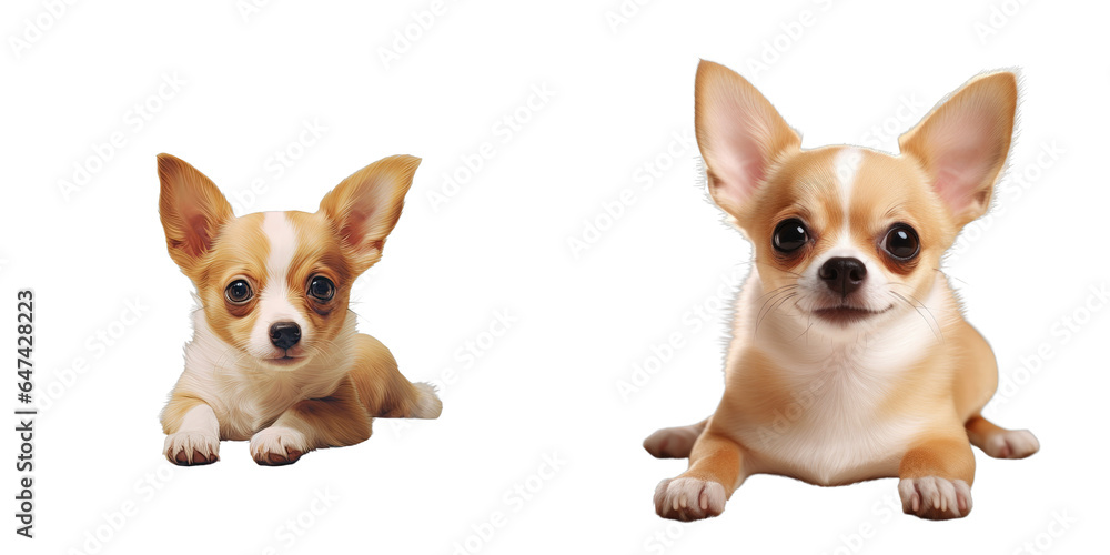 Png Set The cute Chihuahua lying on the floor looking at you transparent background