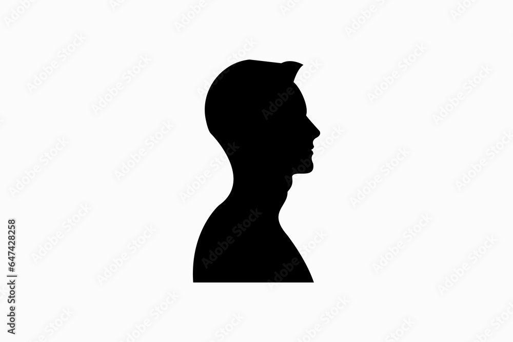 Side view man face design vector silhouette