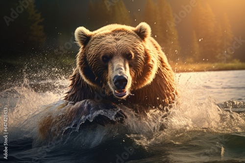 Captivating Bear in the Wild - AI Generated
