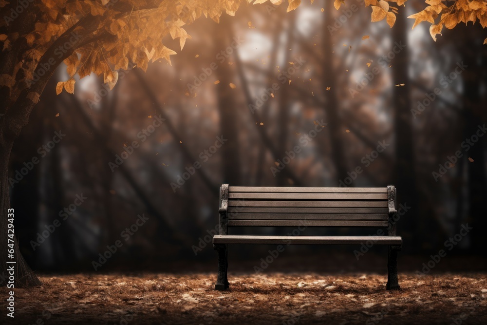Rustic Bench wooden background. Generate Ai
