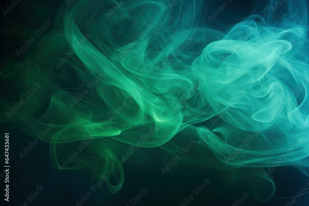 Mystical Blue green smoke. Generate Ai