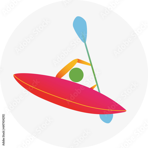 Canoe slalom competition icon. Colorful sport sign.