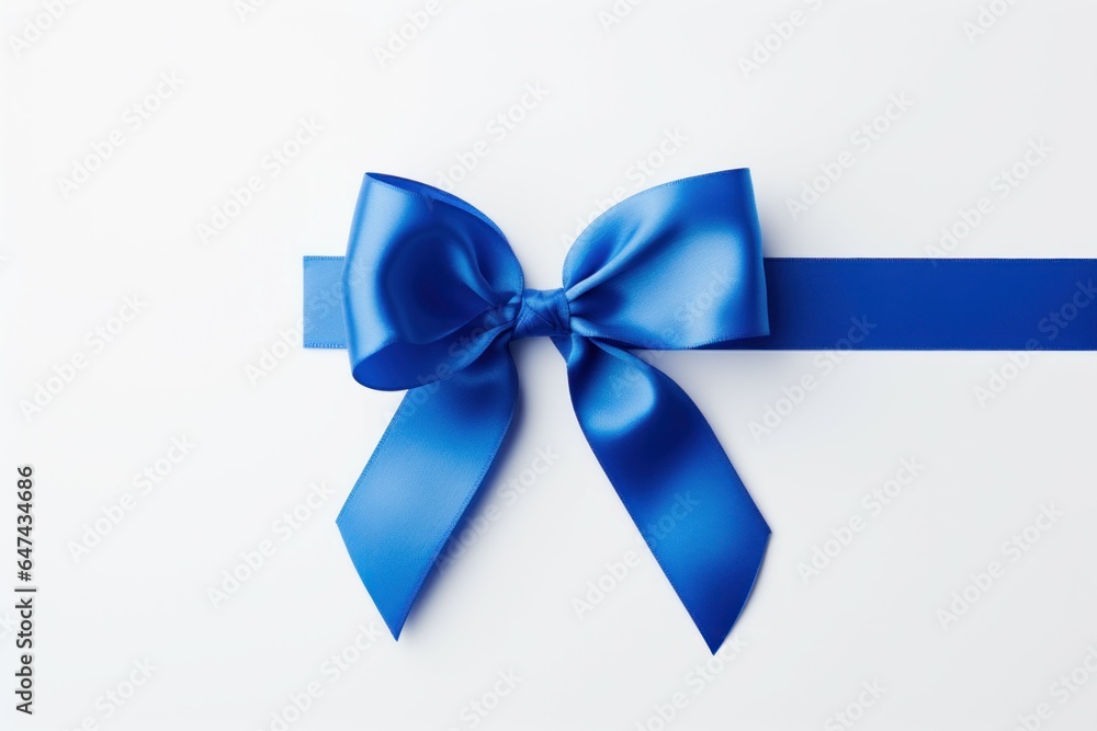 Elegant Blue ribbon bow. Generate Ai Elegant Blue ribbon bow. Generate Ai