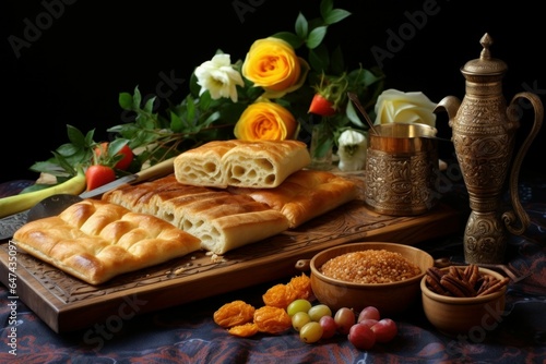 Savory Board uzbek samsa. Generate Ai