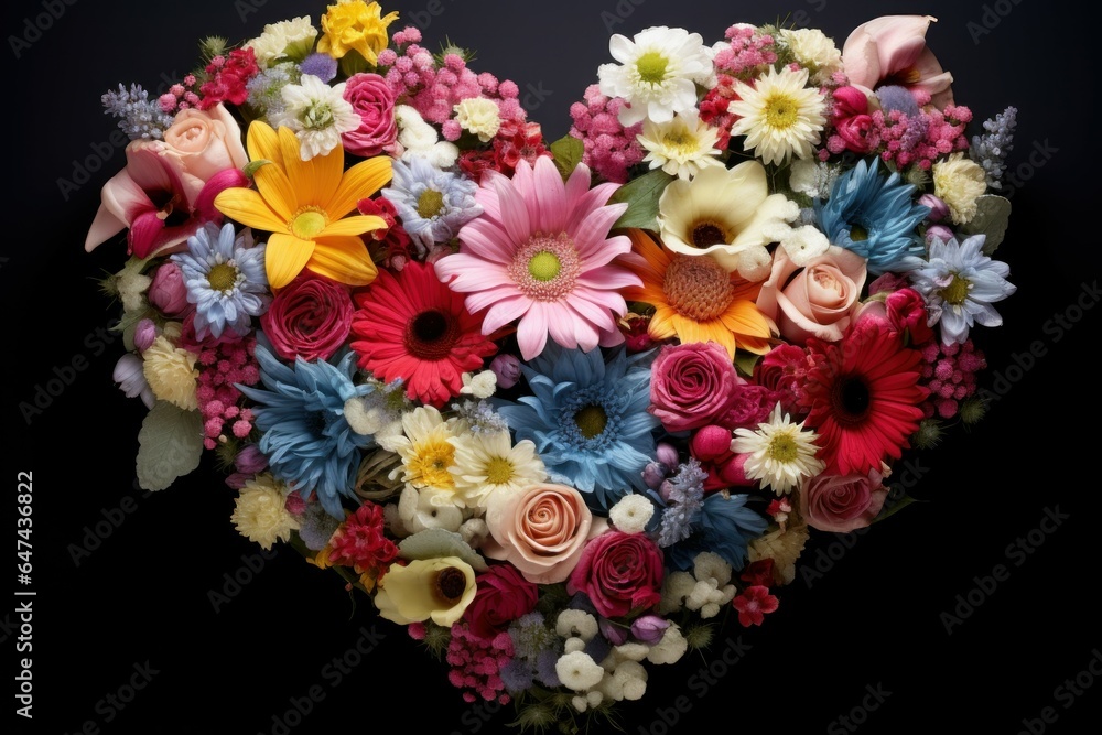 Fragrant Bouquet flower heart. Generate Ai Fragrant Bouquet flower heart. Generate Ai