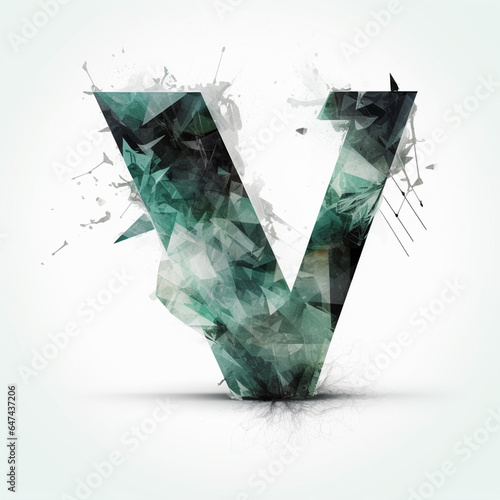 abstract crystal background letter V